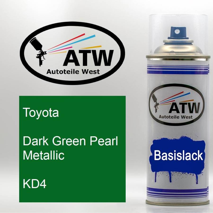 Toyota, Dark Green Pearl Metallic, KD4: 400ml Sprühdose, von ATW Autoteile West.